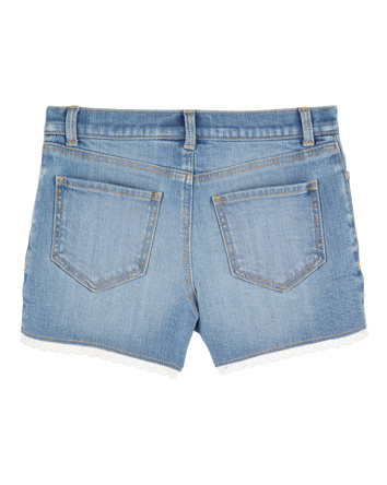 Kid Iconic Denim Short: Eyelet Hem, 
