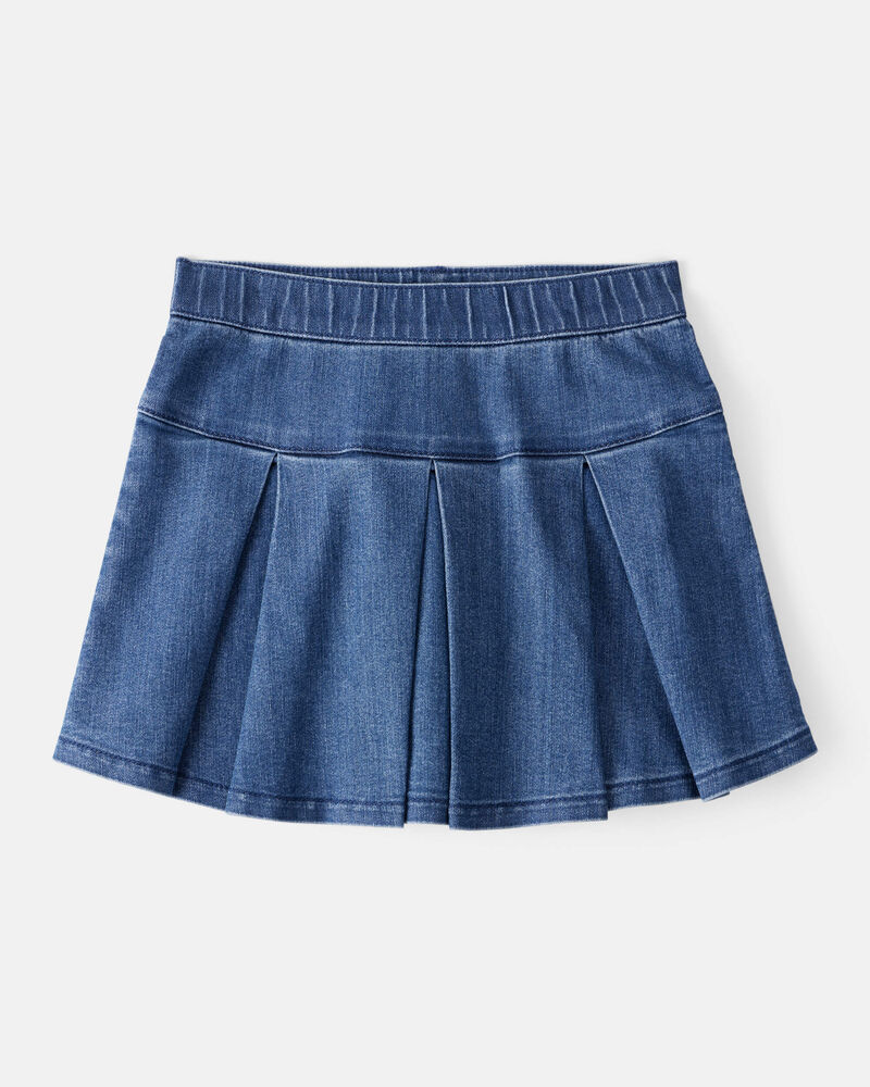 Kid Pull-On Denim Skort, image 1 of 4 slides