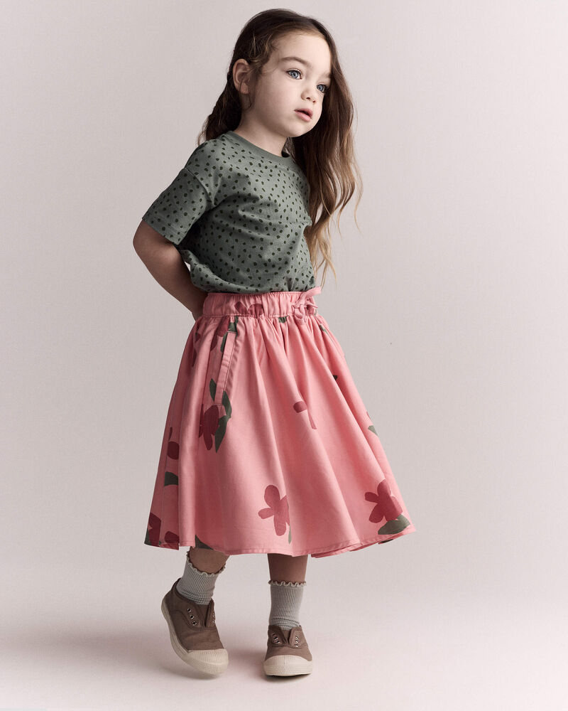 Toddler Girl Avenue Twirl&trade; Midi in Floral Print - Light Pink, image 3 of 6 slides