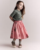 Toddler Girl Avenue Twirl&trade; Midi in Floral Print - Light Pink, image 3 of 6 slides
