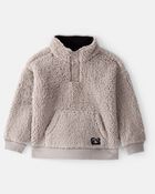 Toddler Boy Sherpa Pullover Sweatshirt - Brown, image 1 of 4 slides
