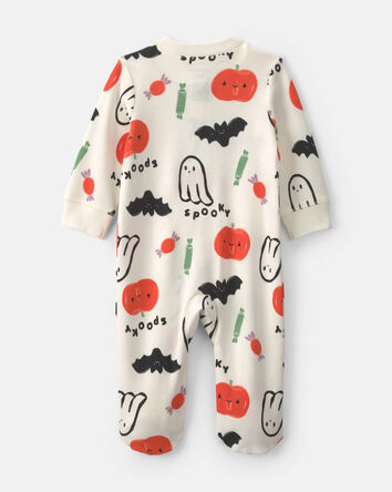 B&eacute;b&eacute; - Grenouill&egrave;re 100 % coton avec fermeture &agrave; glissi&egrave;re double sens &agrave; th&egrave;me d&rsquo;Halloween &ndash; Cr&egrave;me, 
