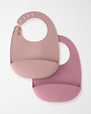 Baby 2-Pack Silicone Bibs, 