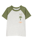 Toddler Tropical Woven Short-Sleeve Tee - Gray, image 1 of 4 slides