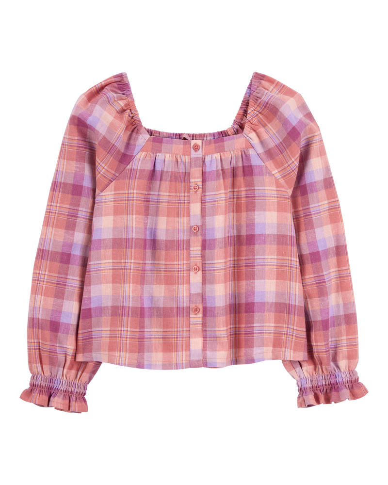 Enfant Chemise rose à boutons à carreaux, image 1 sur 3 diapositives