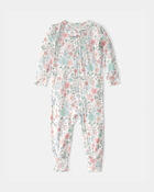 Baby Girl Butterfly Garden PurelySoft 2-Way Zip 1-Piece Pajama, image 1 of 7 slides