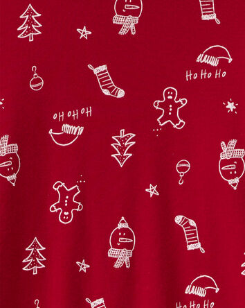 Adult Christmas 100% Cotton Snug Fit 2-Piece Pyjamas - Red, 