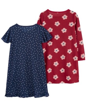 Girls 2-Pack Nightgowns, 