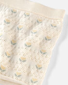 Filles - Ensemble de chandail en tricot de coton biologique &agrave; motif floral miel, image 3 sur 4 diapositives