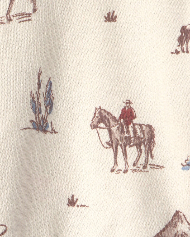 Baby 2-Piece Organic Cotton French Terry Pullover & Pant Set in Western Rodeo, image 4 of 5 slides