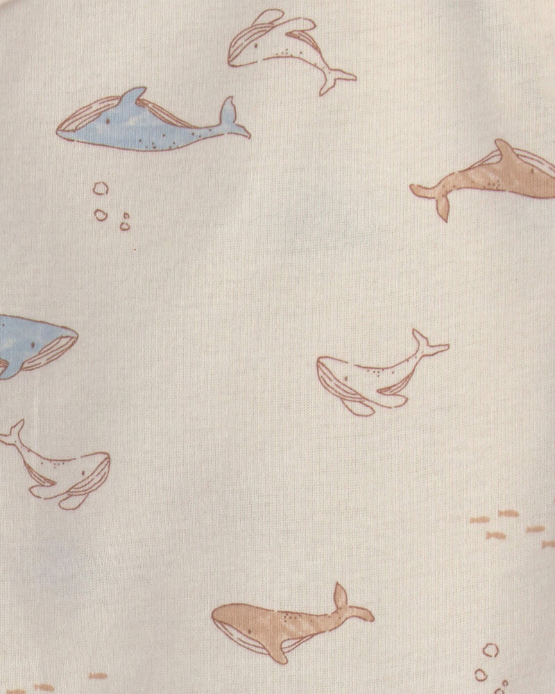 Baby 3-Piece Whale Long-Sleeve Top & Pant Set - Cream, image 2 of 3 slides