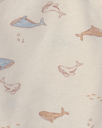 B&eacute;b&eacute; - Ensemble 3 pi&egrave;ces haut manches longues et pantalon &agrave; motif baleine - Cr&egrave;me, 