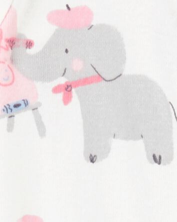 Toddler 1-Piece Elephant Print 100% Snug Fit Cotton Footie Pyjamas, 