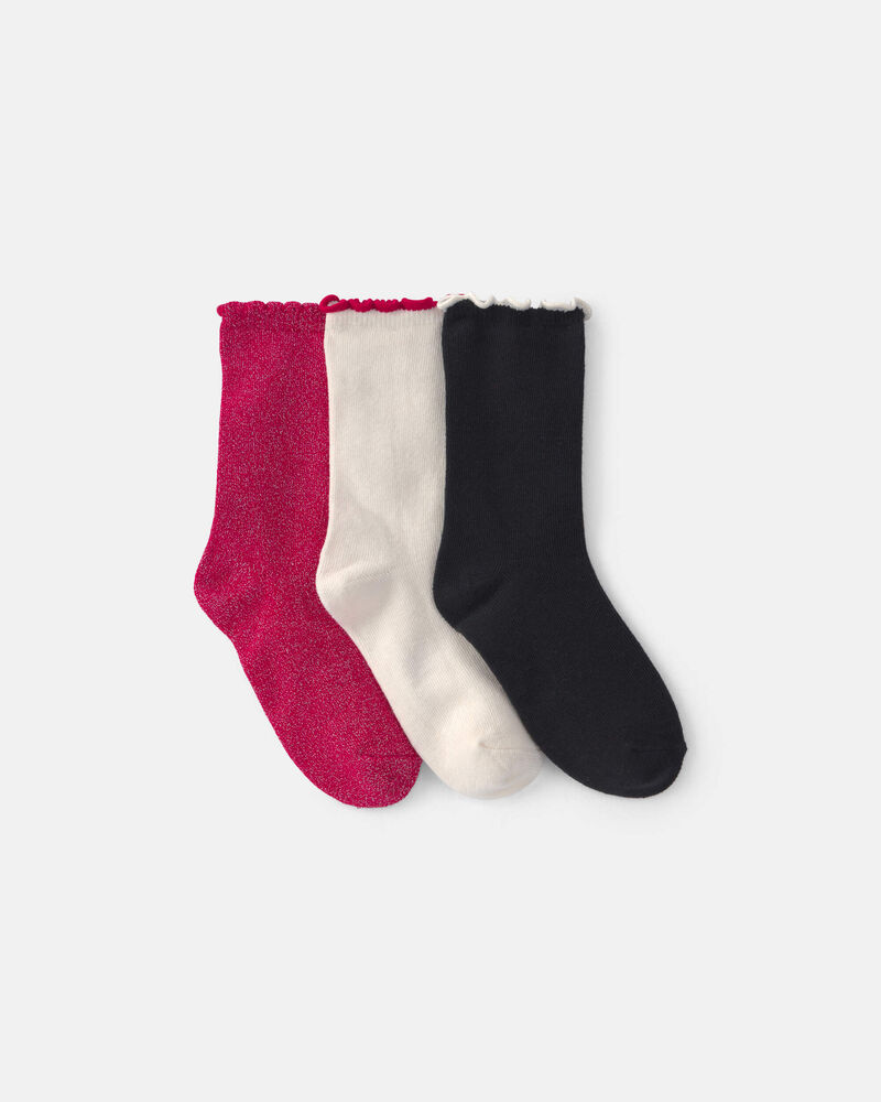 Filles - Emballage 3 paires de chaussettes de No&euml;l - Rouge/Blanc/Noir, image 1 sur 1 diapositives