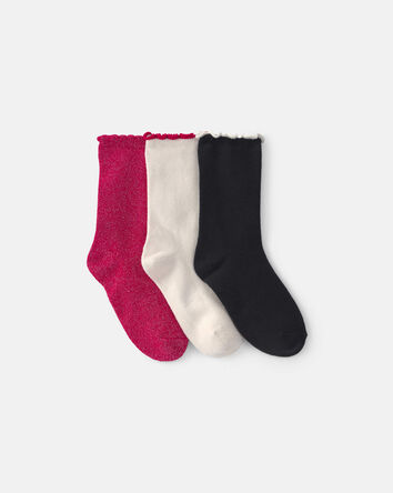 Filles - Emballage 3 paires de chaussettes de No&euml;l - Rouge/Blanc/Noir, 