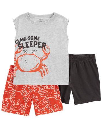 3-Piece Crab Loose Fit Pyjama Set, 