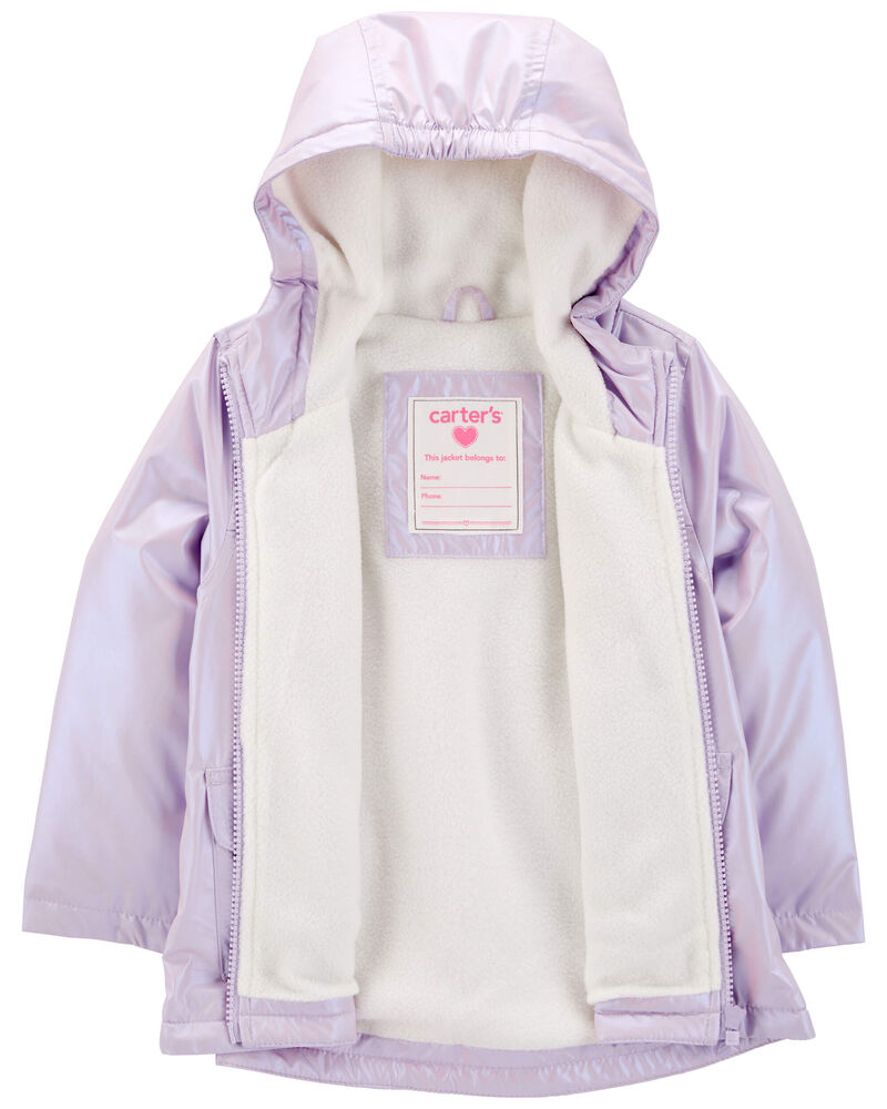 Toddler Lilac Fleece-Lined Lightweight Jacket, image 2 of 3 slides