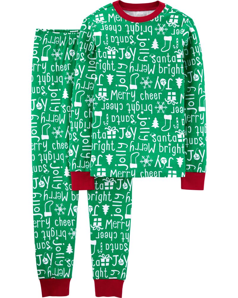 2-Piece Adult Christmas Snug Fit Cotton PJs, image 1 of 3 slides