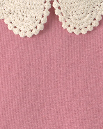 Toddler Girl Collared Fleece Sweater - Pink, 