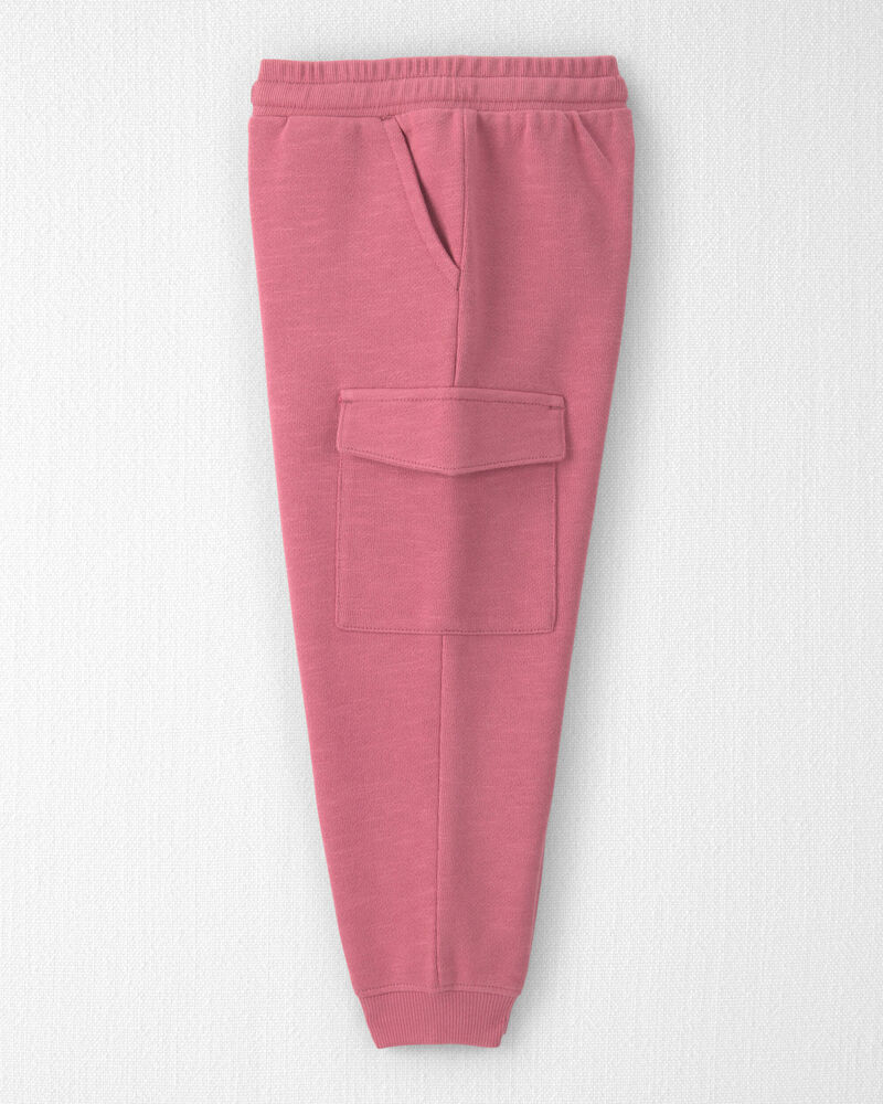 Toddler Girl Organic Cotton French Terry Cargo Pants, image 3 of 6 slides