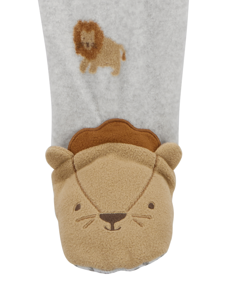 Toddler 1-Piece Lion Fleece Footie Pyjamas, image 2 of 5 slides