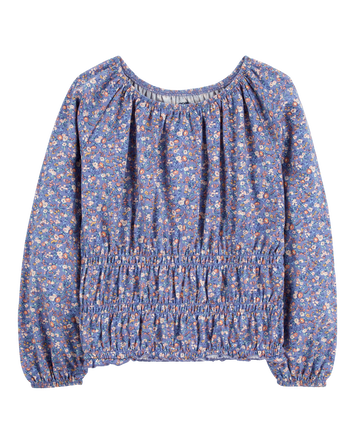 Kid Floral Print Smocked Top, 