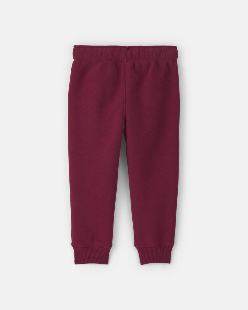 Toddler Boy Fleece Joggers - Burgundy, image 2 of 4 slides