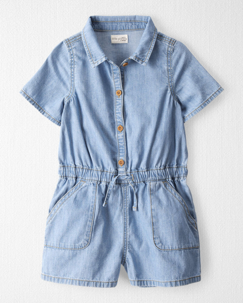 Enfant Barboteuse en chambray de coton biologique, image 1 sur 5 diapositives