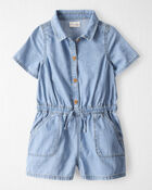 Enfant Barboteuse en chambray de coton biologique, image 1 sur 5 diapositives