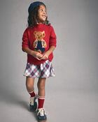 Toddler Girl Plaid Twill Skort - Navy Blue, image 2 of 6 slides