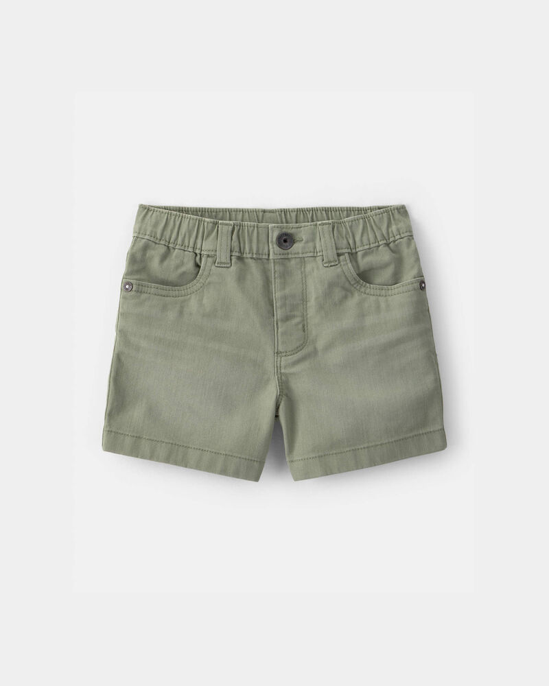 Toddler Twill Pull-On Shorts - Olive, image 1 of 4 slides