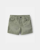 Toddler Twill Pull-On Shorts - Olive, image 1 of 4 slides