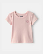 Baby Girl OshKosh Logo Ribbed Tee - Pink, image 1 of 3 slides
