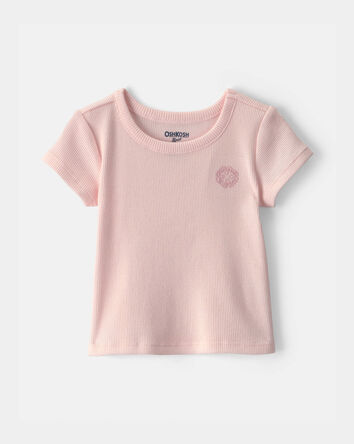 Baby Girl OshKosh Logo Ribbed Tee - Pink, 
