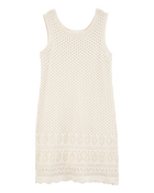 Enfant Robe sans manches en tricot à motif pointelle - Ivoire, image 1 sur 5 diapositives