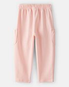 Tout-petit fille - Pantalon en jersey bouclette avec poches et boucle - Corail, image 2 sur 4 diapositives