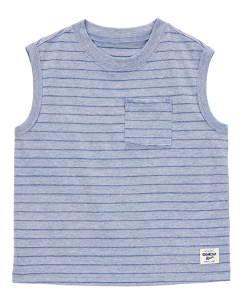 Toddler Striped Textured Tank - Blue, 