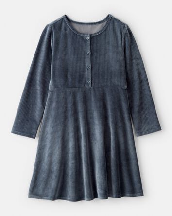 Filles - Robe c&ocirc;tel&eacute;e douillette - Bleu, 