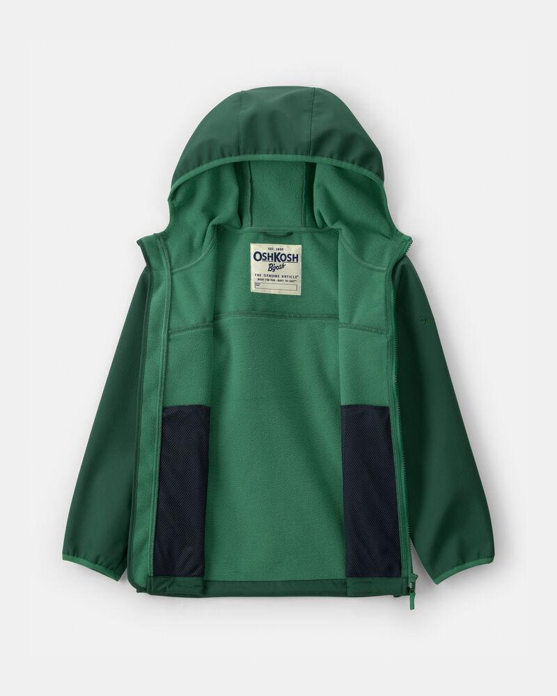 Boys Water-Activated Rain Jacket- Green, image 2 of 4 slides