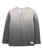 Enfant T-shirt henley ombré à manches longues - Gris, image 1 sur 3 diapositives