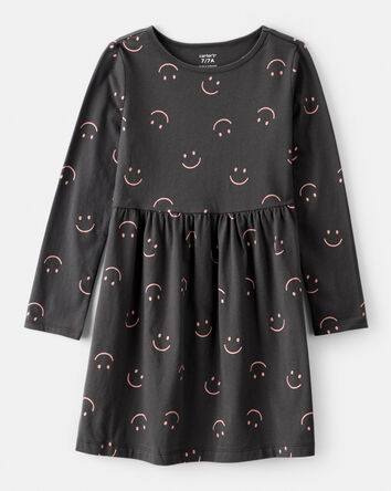 Filles - Robe à manches longues en coton – Noir, 