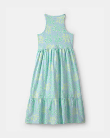 Filles - Robe maxi sans manches &agrave; motif de r&eacute;cif - Bleu/Vert, 