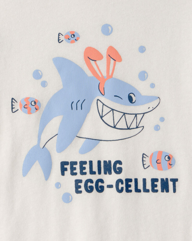 Toddler Easter Shark Graphic Tee - Ivory, image 2 of 3 slides