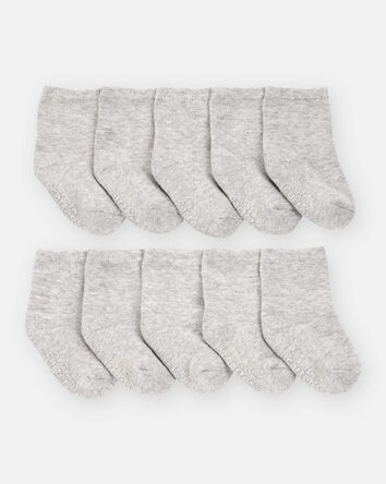 Baby 10-Pack Crew Socks - Grey, 