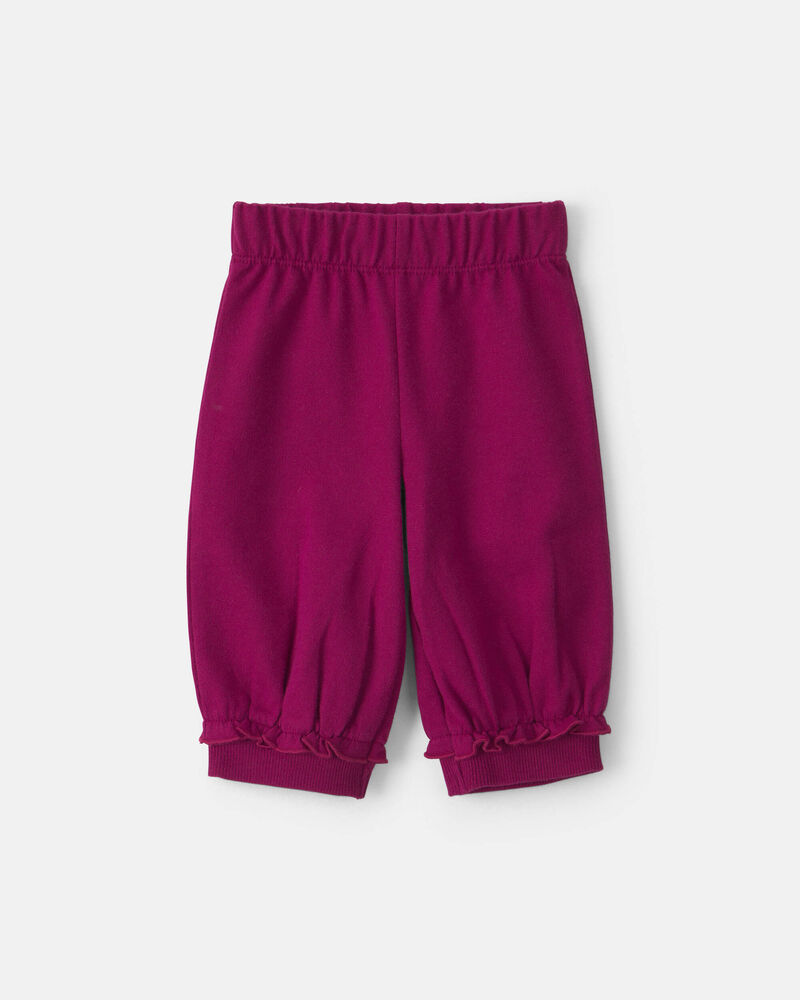 Baby Girl 3-Piece Heart French Terry Layering Set - Burgundy, image 2 of 5 slides