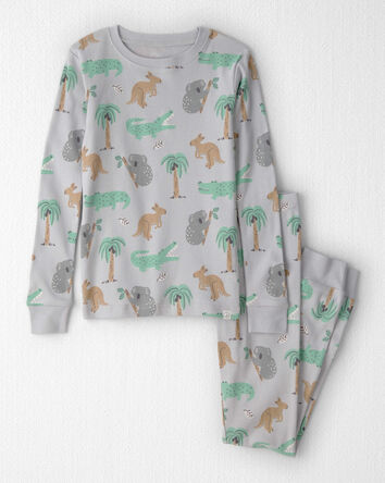 Kid 2-Piece Organic Cotton Pyjama in Aussie Friends Print, 