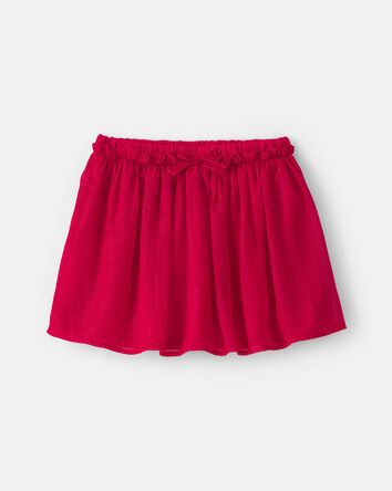 Toute-petit fille - Jupe-short &agrave; carreaux &ndash; Rouge, 