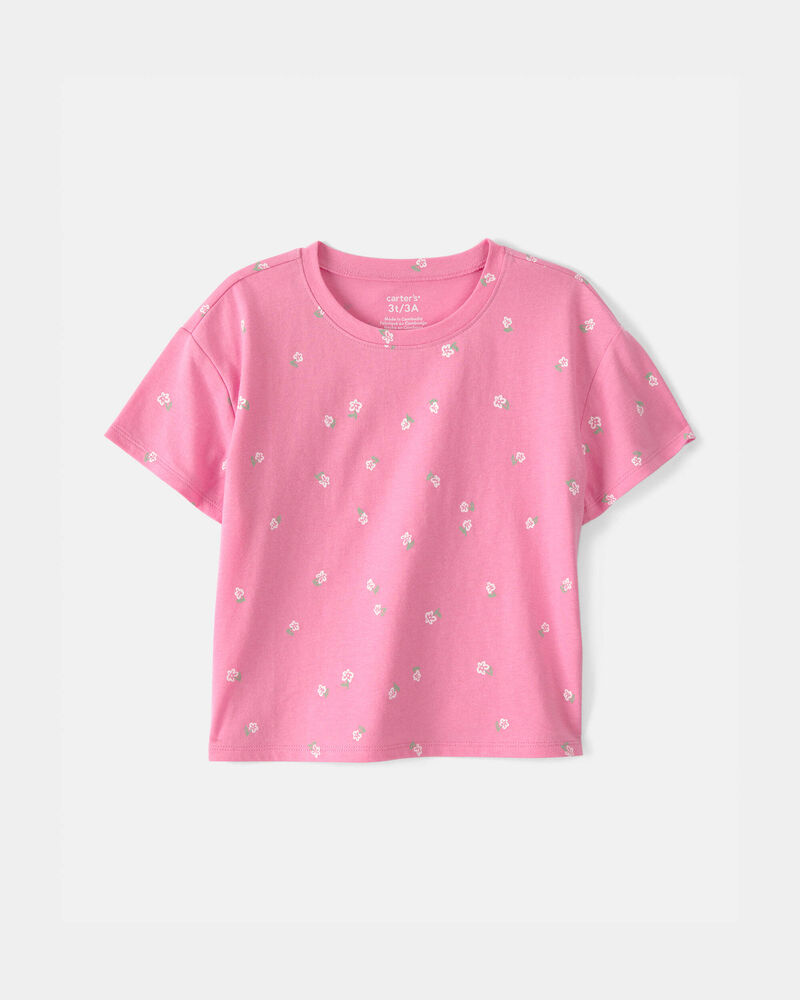Toddler Girl Floral Top - Pink, image 1 of 3 slides