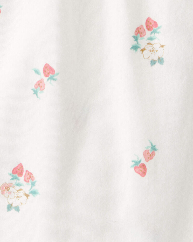 Baby Girl Strawberry Bodysuit - White, image 2 of 3 slides