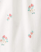 Baby Girl Strawberry Bodysuit - White, image 2 of 3 slides